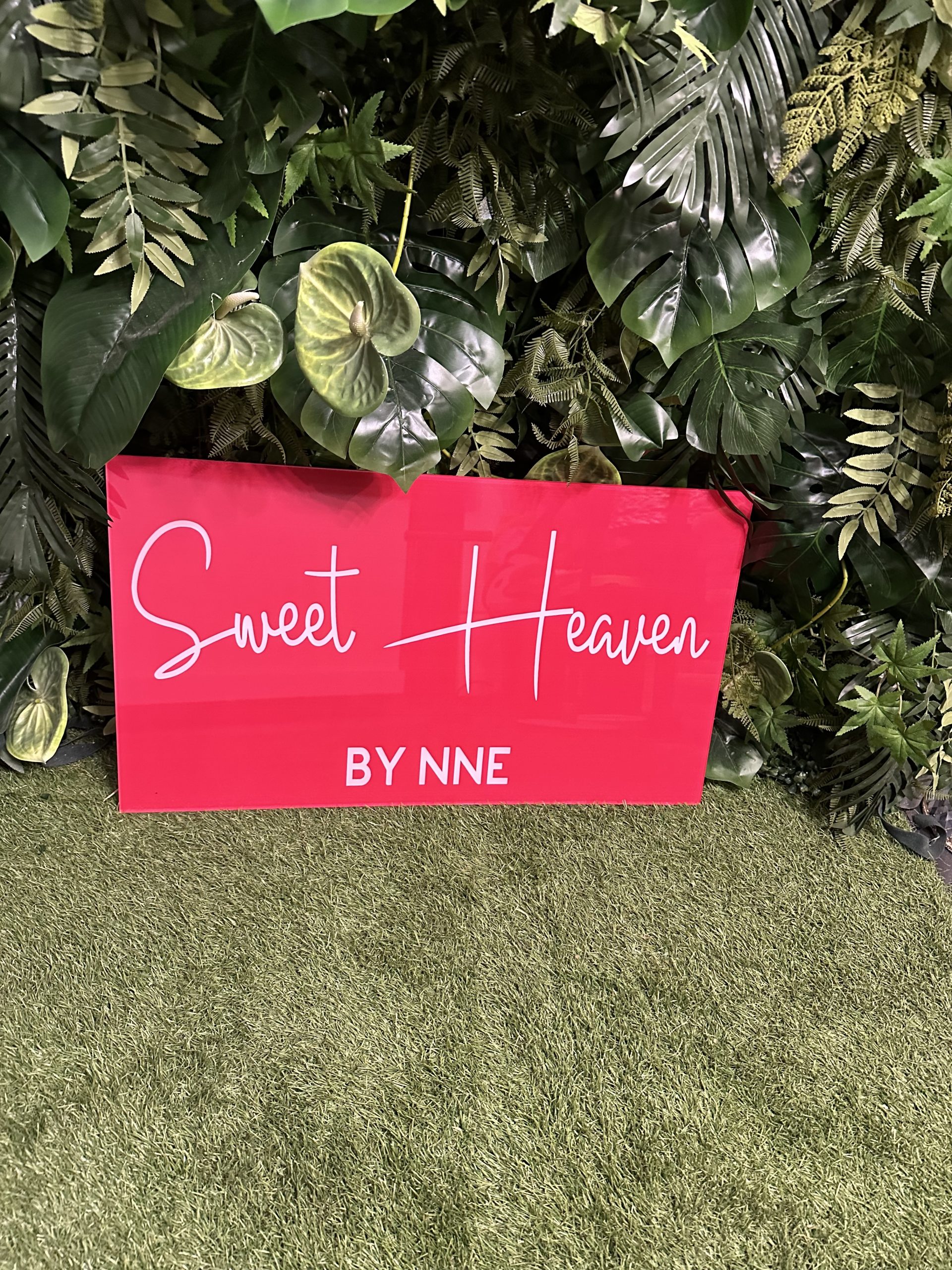 Custom acrylic signs - pink acrylic logo sign made by Get Quick Signs