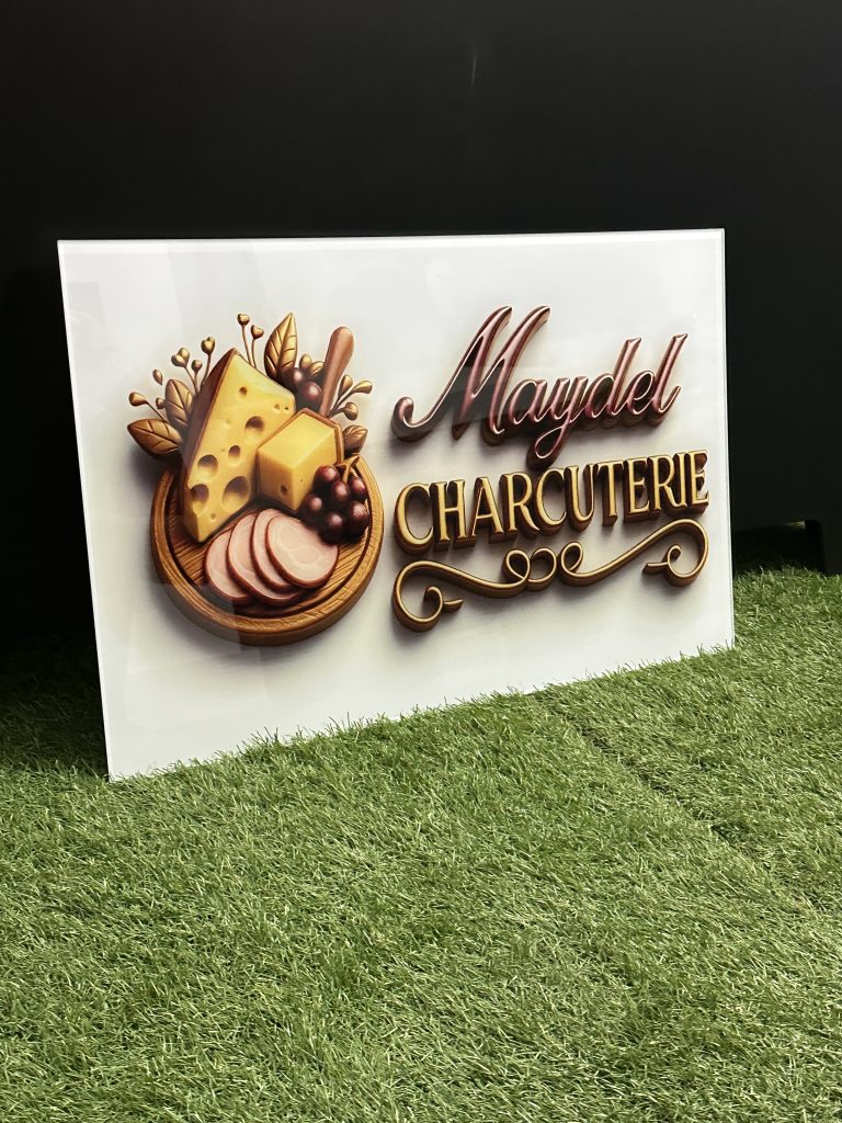 Dimensional custom charcuterie sign produced by Get Quick Signs