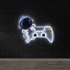 Astronaut Gamer Controller – UV Print Gaming LED Neon Sign