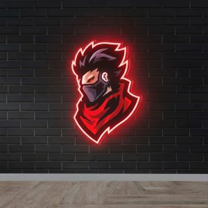 Cool Ninja Mascot – UV Print Gaming LED Neon Sign