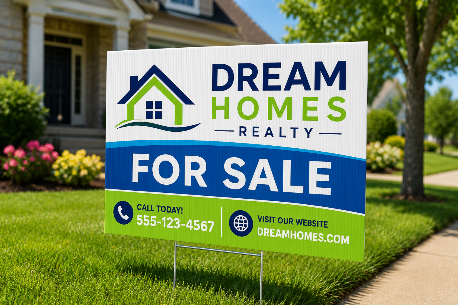 Custom yard signs on corrugated plastic printed by Get Quick Signs