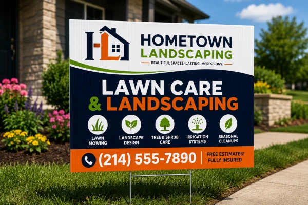 Plumber signs - coroplast yard sign for a plumbing company by Get Quick Signs