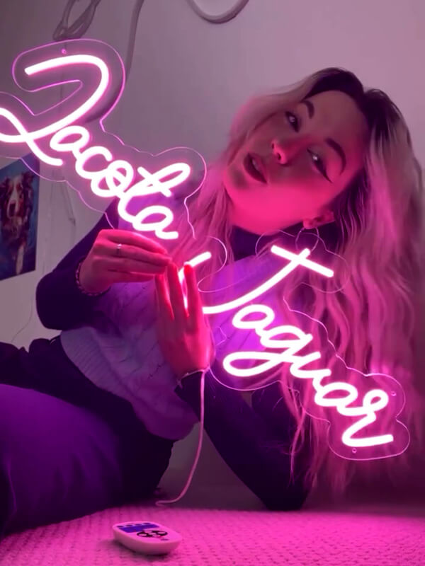 Custom jaguar logo LED neon sign for a business