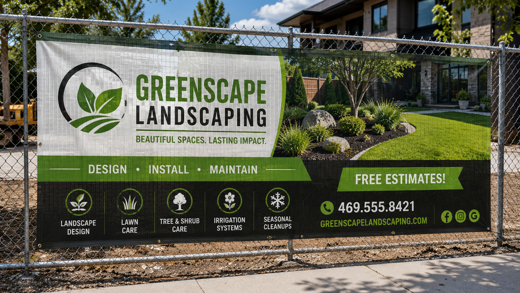 Construction site signs - fence mesh banner printed by Get Quick Signs