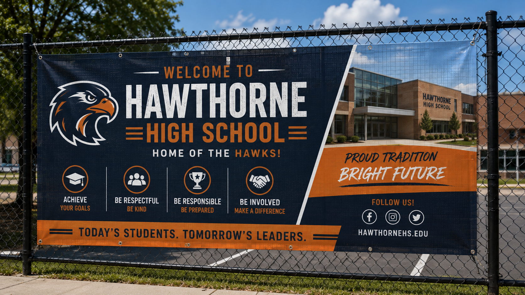 Sports team signs - game day fence banner printed by Get Quick Signs