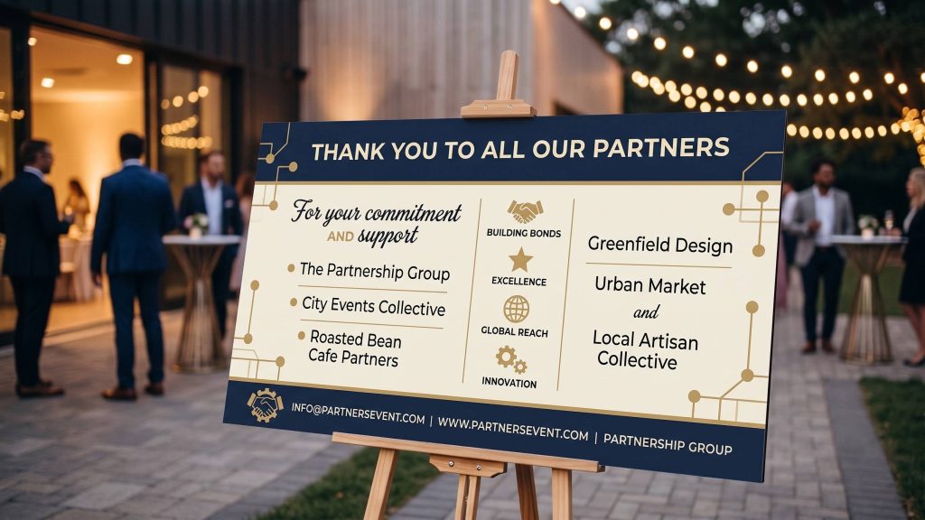 Custom printed PVC sign, close detail