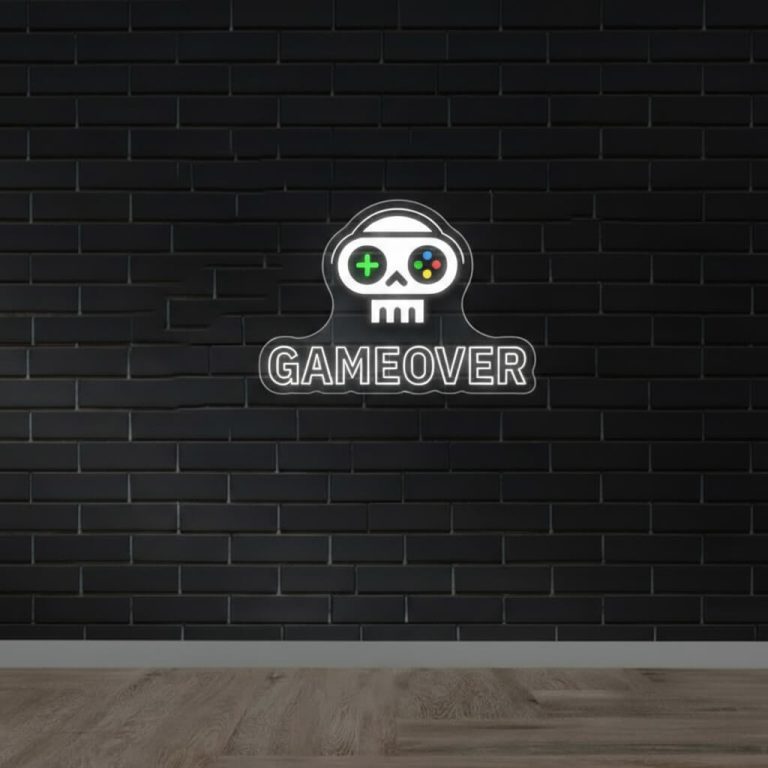 Game Over Skull Controller - UV Print Gaming LED Neon Sign LED neon sign