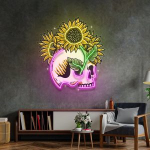 Sunflower Skull LED neon sign